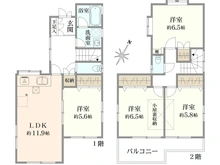 【神奈川県/相模原市南区西大沼】相模原市南区西大沼5丁目　戸建 間取り図