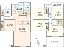 【神奈川県/横浜市港南区港南台】港南区港南台9丁目新築戸建　1号棟 間取り図