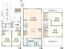 【神奈川県/横浜市緑区長津田みなみ台】緑区長津田みなみ台7丁目　新築戸建4号棟／全8棟 間取り図