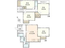 【神奈川県/横浜市南区六ツ川】南区六ッ川1丁目　中古戸建 間取り図