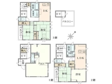 【神奈川県/川崎市中原区小杉御殿町】小杉御殿町2丁目　中古戸建 間取り図