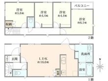 【神奈川県/横浜市神奈川区神大寺】神奈川区神大寺3丁目　新築戸建2号棟/全4棟 間取り図