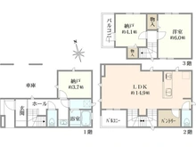 【神奈川県/横浜市西区東久保町】東久保町167番全3棟　A号棟 間取り図