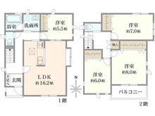 【神奈川県/横浜市南区別所】横浜市南区別所7丁目　新築戸建3号棟 間取り図