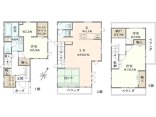 【神奈川県/横浜市西区岡野】横浜市西区岡野一丁目　戸建 間取り図