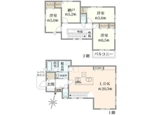 【神奈川県/横浜市保土ケ谷区峰岡町】保土ケ谷区峰岡町2丁目　新築戸建 間取り図