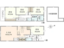 【神奈川県/横浜市神奈川区三ツ沢下町】神奈川区三ツ沢下町　中古戸建 間取り図