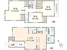 【神奈川県/横浜市中区本牧町】中区本牧町1丁目　新築戸建3号棟全3棟 間取り図