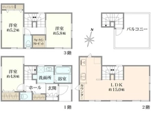 【神奈川県/横浜市西区中央】西区中央2丁目　新築戸建2号棟/全2棟 間取り図