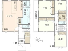 【神奈川県/横浜市神奈川区神大寺】神奈川区神大寺1丁目　新築戸建1号棟/全2棟 間取り図