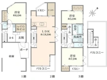 【神奈川県/横浜市西区御所山町】西区御所山町　戸建 間取り図