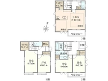 【神奈川県/横浜市神奈川区松見町】イデアル妙蓮寺A号棟 間取り図