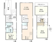 【神奈川県/横浜市西区久保町】西区久保町　新築戸建B号棟 間取り図