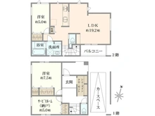 【神奈川県/横浜市南区中村町】南区中村町4丁目　借地権付き新築戸建1号棟/全3棟 間取り図