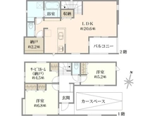 【神奈川県/横浜市南区中村町】南区中村町4丁目　借地権付き新築戸建2号棟/全3棟 間取り図