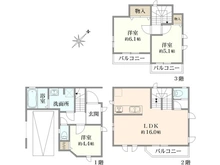 【神奈川県/横浜市神奈川区羽沢南】神奈川区羽沢南1丁目　新築戸建D号棟 間取り図