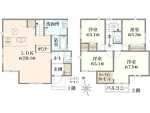 【神奈川県/横浜市保土ケ谷区仏向町】保土ヶ谷区仏向町　新築戸建No.1 間取り図