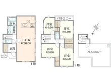【神奈川県/横浜市南区中里】南区中里2丁目　新築戸建1号棟/全2棟 間取り図