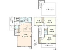 【神奈川県/横浜市保土ケ谷区峰岡町】保土ヶ谷区峰岡町2丁目　新築戸建　4号棟／全5棟 間取り図