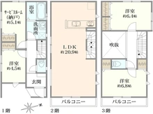 【神奈川県/横浜市港南区港南】港南2丁目　新築戸建B号棟／全2棟 間取り図