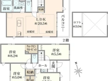 【神奈川県/藤沢市鵠沼海岸】藤沢市鵠沼海岸6丁目 新築一戸建て 1号棟/全3棟 間取り図