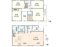 【神奈川県/藤沢市鵠沼海岸】藤沢市鵠沼海岸6丁目 新築一戸建て 2号棟/全3棟 間取り図