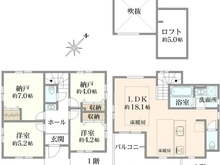 【神奈川県/藤沢市片瀬海岸】藤沢市片瀬海岸3丁目 新築一戸建て 2号棟/全3棟 間取り図