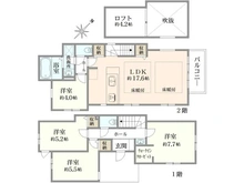 【神奈川県/藤沢市片瀬海岸】藤沢市片瀬海岸3丁目 新築一戸建て 3号棟/全3棟 間取り図