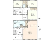 【神奈川県/茅ヶ崎市浜竹】茅ヶ崎市浜竹4丁目新築戸建て 間取り図