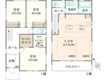 【神奈川県/藤沢市本鵠沼】藤沢市本鵠沼1丁目新築戸建て4号棟/全4棟 間取り図