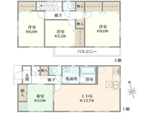 【神奈川県/藤沢市西富】藤沢市西富 一戸建 間取り図