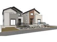 【神奈川県/藤沢市本鵠沼】藤沢市本鵠沼2丁目 新築一戸建て 2号棟/全2棟 完成予想図:図面を基に描き起したもので、実際とは多少異なる場合があります。全2棟 右側が2号棟