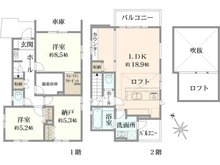 【神奈川県/藤沢市本鵠沼】藤沢市本鵠沼3丁目　新築戸建　1号棟/全3棟 間取り図