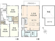 【神奈川県/藤沢市本鵠沼】藤沢市本鵠沼3丁目　新築戸建　3号棟/全3棟 間取り図