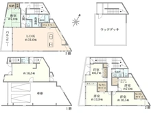 【神奈川県/藤沢市片瀬】藤沢市片瀬3丁目戸建て 間取り図
