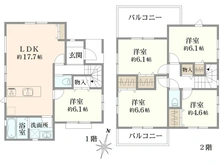 【神奈川県/藤沢市鵠沼海岸】藤沢市鵠沼海岸3丁目　新築戸建／全1棟 間取り図