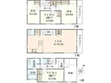 【神奈川県/藤沢市善行】藤沢市善行1丁目新築戸建 3号棟 間取り図