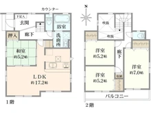 【神奈川県/茅ヶ崎市南湖】茅ヶ崎市南湖4丁目新築戸建 2号棟 間取り図
