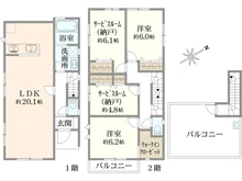 【神奈川県/茅ヶ崎市柳島】茅ケ崎市柳島2丁目　新築戸建　2号棟／全5棟 間取り図