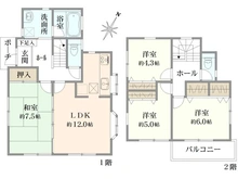 【神奈川県/藤沢市亀井野】藤沢市亀井野 中古戸建 間取り図