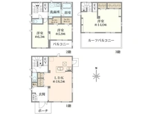 【神奈川県/茅ヶ崎市出口町】茅ケ崎市出⼝町 一戸建 間取り図