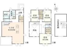 【神奈川県/茅ヶ崎市浜竹】茅ヶ崎市浜竹4丁目新築戸建A棟/全2棟 間取り図
