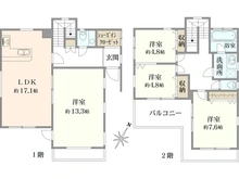 【神奈川県/藤沢市鵠沼松が岡】藤沢市鵠沼松が岡4丁目　戸建て 間取り図