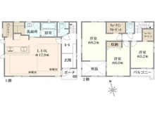 【神奈川県/茅ヶ崎市浜竹】茅ヶ崎市浜竹3丁目新築戸建　2号棟(全4棟) 間取り図