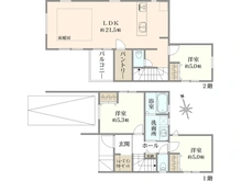 【神奈川県/藤沢市本藤沢】藤沢市本藤沢2丁目　新築一戸建て1号棟/全2棟 間取り図