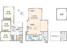 【神奈川県/茅ヶ崎市十間坂】茅ヶ崎市十間坂2期1号棟 間取り図