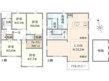 【神奈川県/茅ヶ崎市旭が丘】茅ヶ崎市旭が丘4期2号棟 間取り図