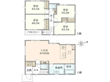 【神奈川県/茅ヶ崎市浜須賀】茅ヶ崎市浜須賀3期 1号棟/全2棟 間取り図