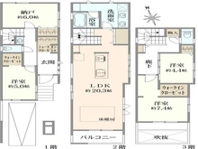 【東京都/中野区南台】中野区南台4丁目　新築戸建て　A棟 間取り図