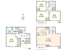 【東京都/足立区南花畑】足立区南花畑1丁目　新築戸建て　1号棟 間取り図